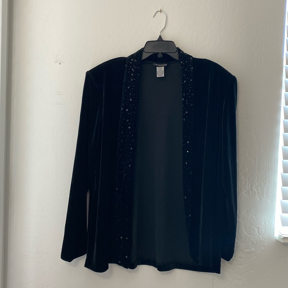 Velvet Jacket With Sequins & Trim - image 1